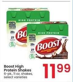 Boost High Protein Shakes - 6 - pk., 11 oz. shakes, select varieties