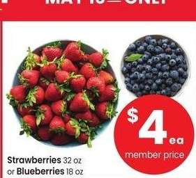 Strawberries 32 oz or Blueberries 18 oz