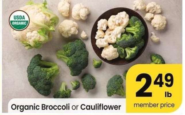 Organic Broccoli or Cauliflower