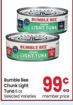 Bumble Bee Chunk Light Tuna - 5 oz Selected Varieties