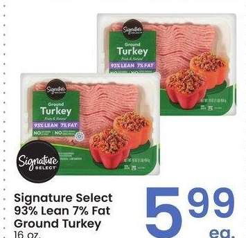 Signature Select 93% Lean 7% Fat Ground Turkey - 16 oz.