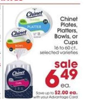Chinet Plates, Platters, Bowls or Cups