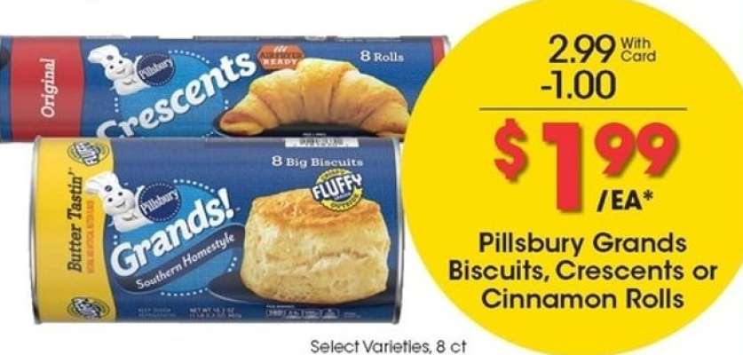 Pillsbury Grands Biscuits, Crescents or Cinnamon Rolls