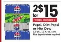 Pepsi, Diet Pepsi, Or Mtn Dew