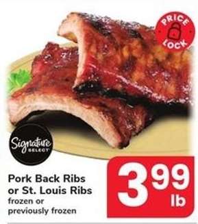 Signature Select Pork Back Ribs or St. Louis Ribs
