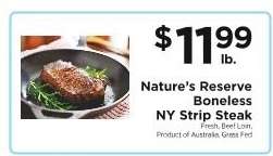 Nature’s Reserve Boneless NY Strip Steak