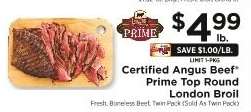 Certified Angus Beef Prime Top Round London Broil