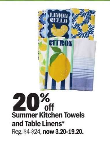 Summer Kitchen Towels and Table Linens