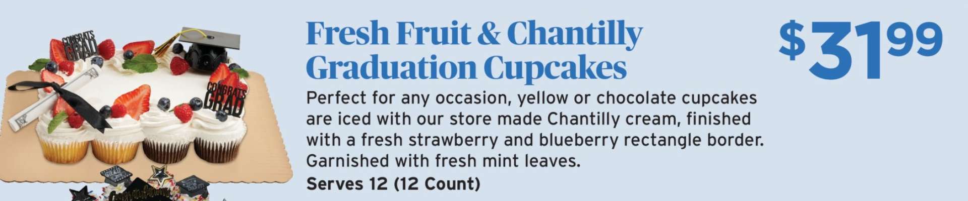Fresh Fruit & Chantilly Graduation Cupcakes