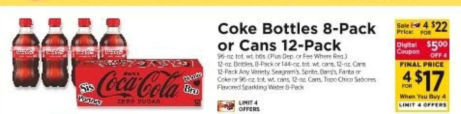 Coke Bottles 8-Pack or Cans 12-Pack