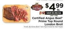 Certified Angus Beef Prime Top Round London Broil