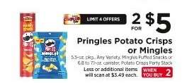 Pringles Potato Crisps or Mingles