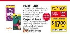 Poise Pads or Depend Pant