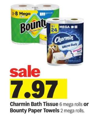 Charmin Bath Tissue or Bounty Paper Towels