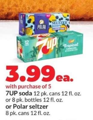 7UP soda or Polar seltzer