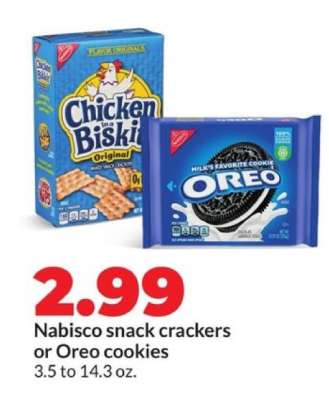 Nabisco snack crackers or Oreo cookies