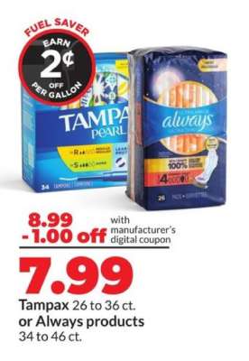 Tampax or Always products