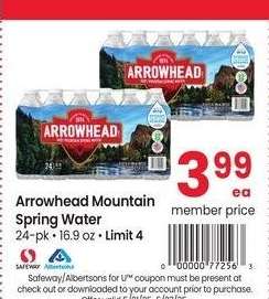 Arrowhead Mountain Spring Water - 24 - pk • 16.9 oz