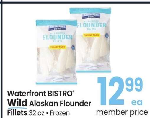 Waterfront BISTRO® Wild Alaskan Flounder Fillets - 32 oz, Frozen