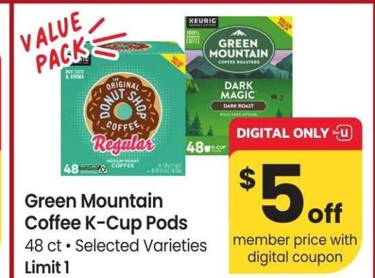 Green Mountain Coffee K-Cup Pods - 48 ct, Selected Varieties

VALUE PACK