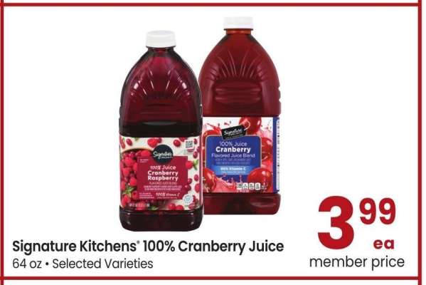 Signature Kitchens® 100% Cranberry Juice - 64 oz, Selected Varieties