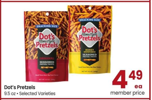 DOT'S PRETZELS - 9.5 oz • Selected Varieties