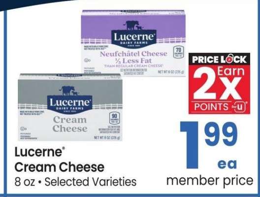 Lucerne® Cream Cheese - 8 oz, Selected Varieties