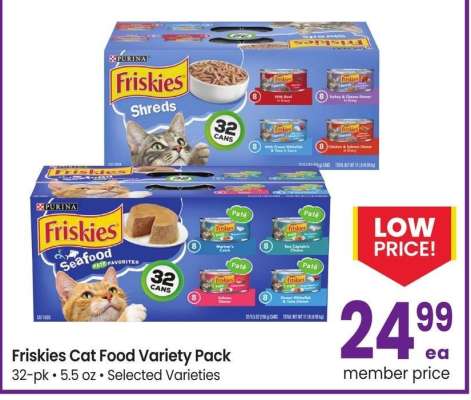 Friskies Cat Food Variety Pack - 32 - pk, 5.5 oz, Selected Varieties