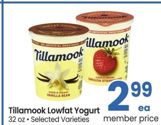 Tillamook Lowfat Yogurt - 32 oz • Selected Varieties