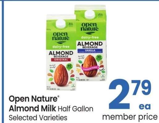 Open Nature® Almond Milk - Half Gallon Selected Varieties