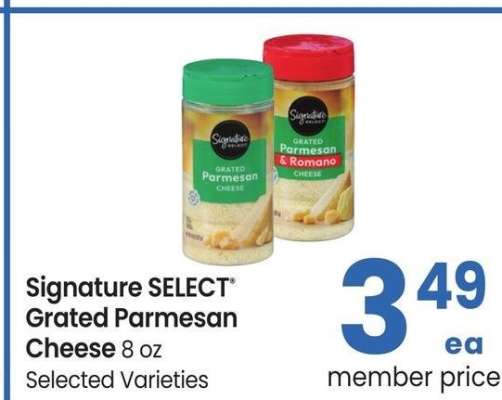 Signature SELECT® Grated Parmesan Cheese - 8 oz Selected Varieties