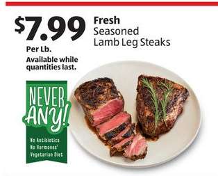Fresh Seasoned Lamb Leg Steaks