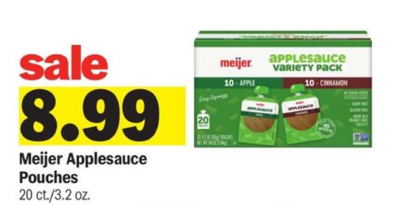 Meijer Applesauce Pouches