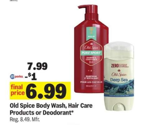 Old Spice Body Wash, Hair Care Products or Deodorant