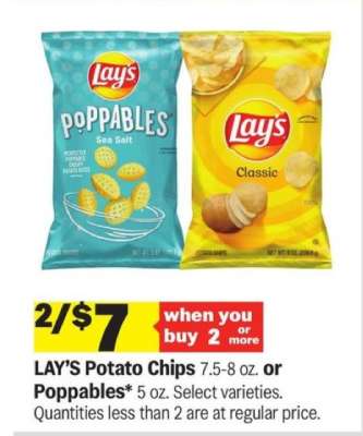 Lay's Potato Chips or Poppables
