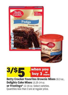 Betty Crocker Favorites Brownie Mixes, Delights Cake Mixes, or Frostings