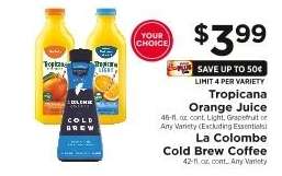 Tropicana Orange Juice / La Colombe Cold Brew Coffee