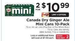 Canada Dry Ginger Ale Mini Cans 10-Pack