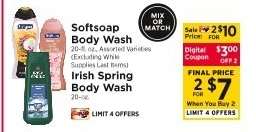 Softsoap Body Wash / Irish Spring Body Wash