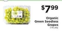 Organic Green Seedless Grapes