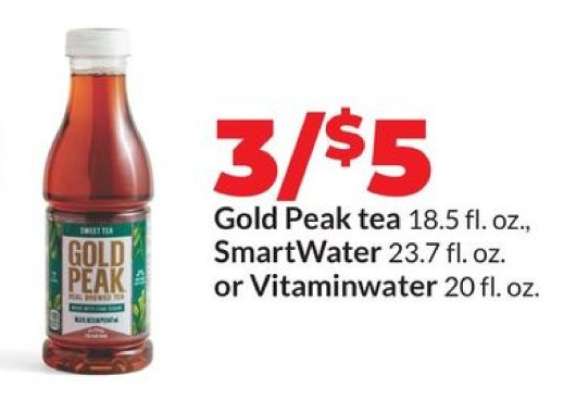 Gold Peak tea, SmartWater, Vitaminwater
