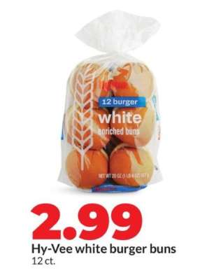 Hy-Vee white burger buns