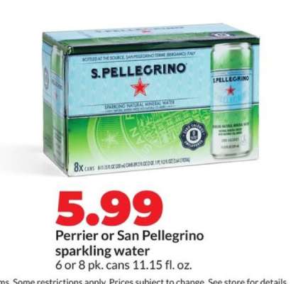 Perrier or San Pellegrino sparkling water