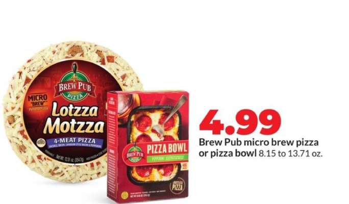 Brew Pub Micro Brew pizza or pizza bowl