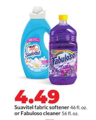 Suavitel fabric softener or Fabuloso cleaner