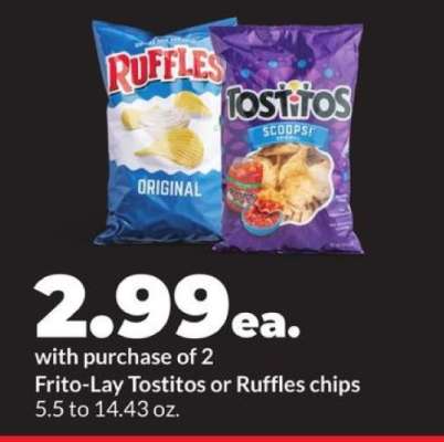 Frito Lay Tostitos Or Ruffles Chips