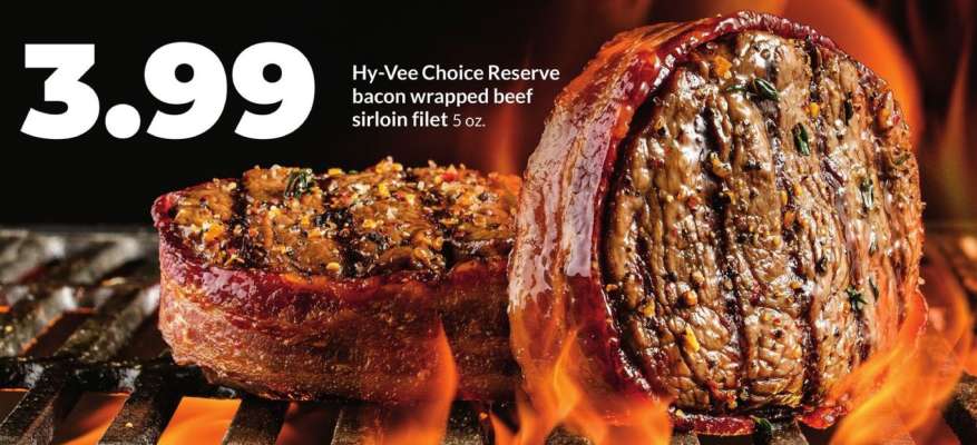 Hy-Vee Choice Reserve bacon wrapped beef sirloin filet