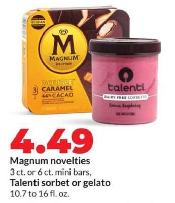 Magnum novelties, Talenti sorbet or gelato