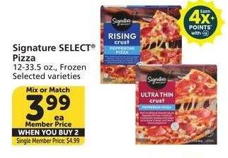 Signature SELECT® Pizza - 12-33.5 oz., Frozen
Selected varieties
Single Member Price: $4.99