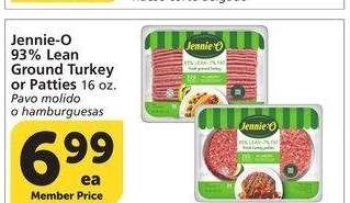 Jennie-O 93% Lean Ground Turkey or Patties - 16 oz.